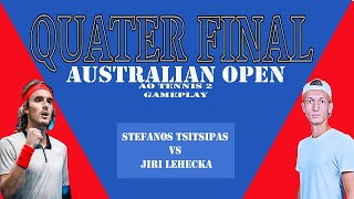 Stefanos Tsitsipas VS jiri Lehecka  Australian Open Quaterfinal    (24/01/2023) 🎮 gameplay on AO