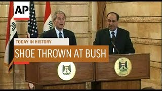 Shoe Thrown at Pres. Bush - 2008 | Today In History | 14 Dec 18