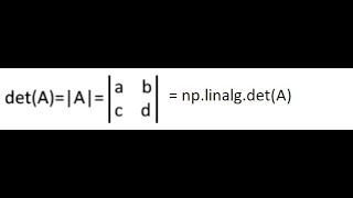 Determinant of 2x2 Matrix in python using NumPy