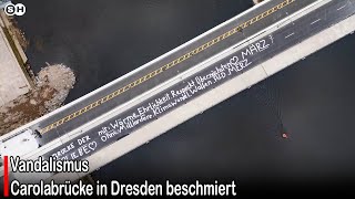 Vandalismus Carolabrücke in Dresden beschmiert #germany  | SH News German