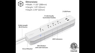 Geeni 4 Smart Surge Protector 2 USB Outlets UBOXING