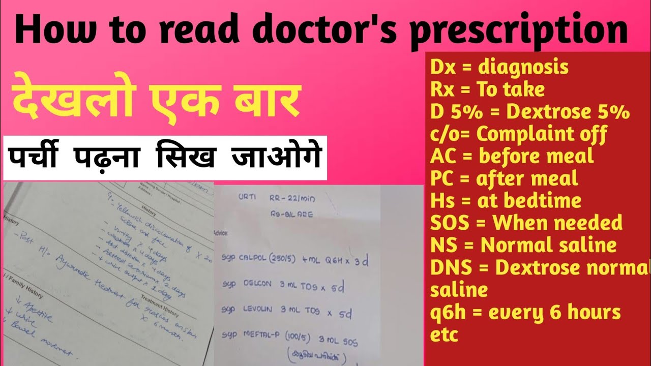 How To Read Doctor Prescription | डॉक्टर की लिखी पर्ची कैसे पढ़े ...