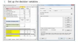 Lecture 5: Microsoft Excel Solver Optimization Linear Programming