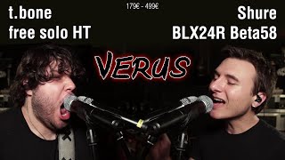 Shure BLX24R/Beta58 vs t.bone free solo HT (Voiceover, Clean + Screaming Vocals) Wireless Microphone