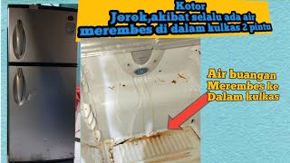 Cara mengatasi kulkas 2 pintu yg tersumbat pada jalur pembuangan airnya