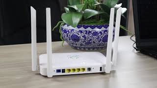 High Speed Bual band 4GE+WIFI+1USB+Voice Xpon Onu Modem Router With 5dBi 4 Antennas