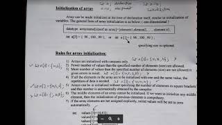 array initialization in C 1 D
