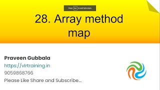 Array methods map || Javascript Foundation Training Videos In telugu || Video 28
