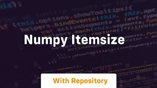 numpy itemsize