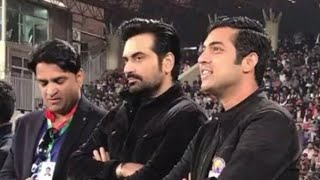 Iqrar ul hassan and humayun saeed in rawalpindi cricket stadium