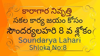 సౌందర్యలహరి ఎనిమిదవ శ్లోకం, ఫలితమ్:కారాగార నివృత్తి,సకల కార్యజయమ్, నైవేద్యం: కట్టే పొంగలి,పాయసం