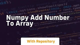 numpy add number to array