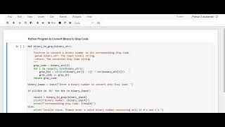 Day 36 : Python Program to Convert Binary to Gray Code