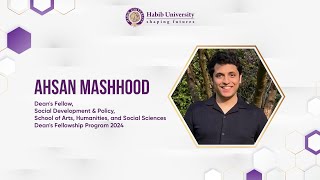 Dean's Fellowship Program - Ahsan Mashhood