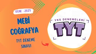 Mebi TYT Ocak Coğrafya Deneme Sınavı | ✨️ Yks Coğrafya