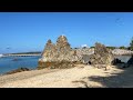 崎本部にあるゴリラチョップことトートーメー石の綺麗な海