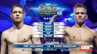 CAGE 48 Joel Arolainen vs Bjarki Omarsson Fight Highlight