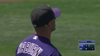 COL@SD: Raburn makes a nice running catch in the 6th