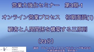 営業力強化セミナー　3-1 顧客と人間関係を構築する三原則