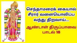 Thiruppavai 18 | திருப்பாவை 18 | செந்தாமரைக் கையால் சீரார் வலையொளிப்ப வந்து திறவாய்....