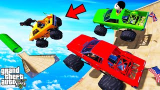 FRANKLIN TRIED IMPOSSIBLE WOODEN RAMP MEGA PARKOUR CHALLENGE IN GTA 5 | SHINCHAN and CHOP