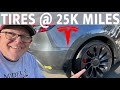 Tesla Model Y Performance Tire Wear at 25,000 Miles