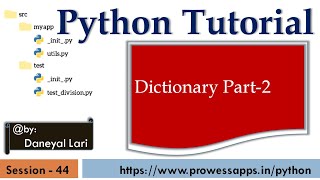 #44 Python Tutorial for Beginners | Dictionary Methods like update(), keys(), values(), items()