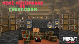 Minecraft survival 5 bölüm  Ev Dekorasyonu  ve keşif !  (Yeni Chest odam)