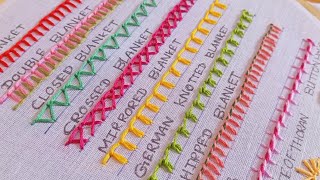 Hand Embroidery Stitches/10 Different Blanket Stitch Design