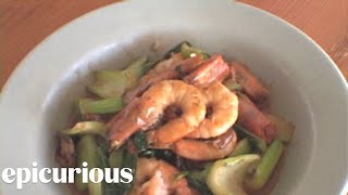 Charles Phan's Stir-Fried Shrimp with Bok Choy and Shiitake