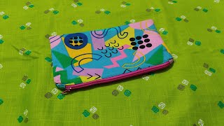 How to sew easy zipper pouch/ pouch kaise sile