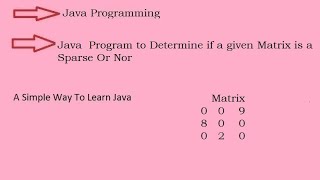 Java Program to Determine if a given Matrix is a Sparse Or Nor