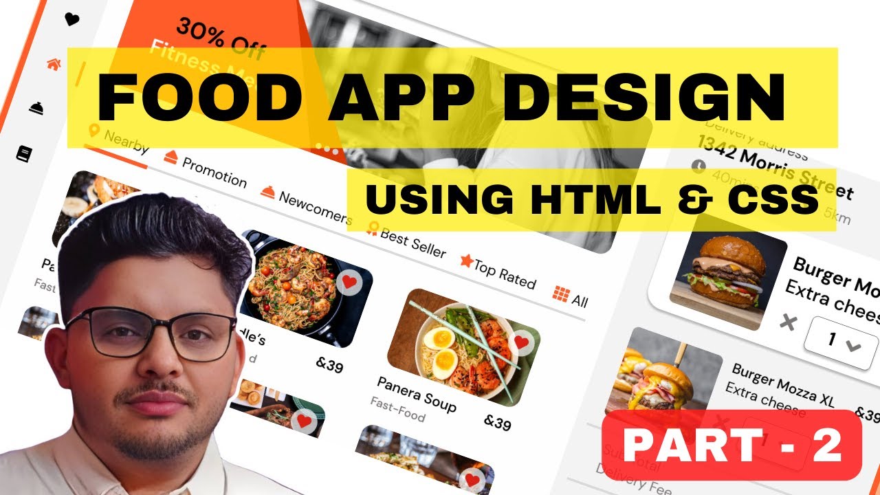 Food App Design Using Html Css Clone Project 100 Easy Part 2 Youtube