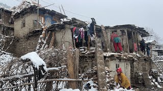 Best Nepali Mountain Village Life In Winter || Nepali Village Life Documentary During Snowy Day.