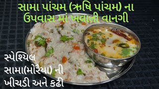 સામા પાંચમ(ઋષિ પાંચમ) ના ઉપવાસ માં ખવાતી વાનગી | Farali Khichdi Kadhi @nikieskitchen