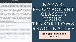 Nazar Server: Electronic Component Classification using Tensorflow and React-Native
