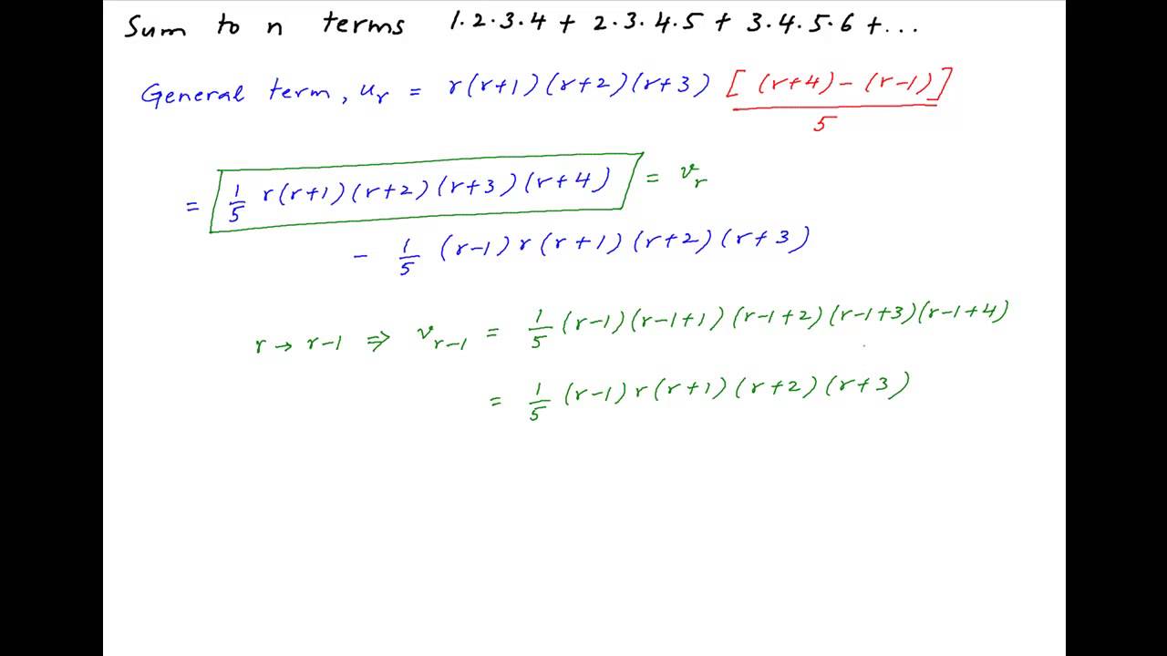 Sum To N Terms 1.2.3.4 + 2.3.4.5 + 3.4.5.6 + ... - YouTube