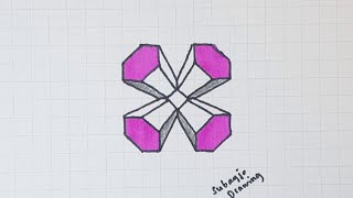 How to Draw 3D Hexagonal Prism Easily - Easy Drawing Tricks | 5ubagja Drawing