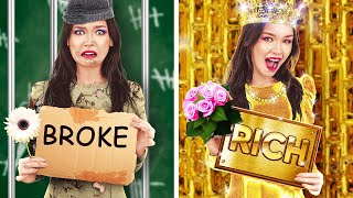 EXTREME RICH VS BROKE BRIDE MAKEOVER IN JAIL 👰‍♀️ Funny Prison Situations & Tricks by 123 GO!
