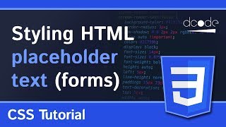 CSS Tutorial - ::placeholder pseudo-element | HTML Form Styling
