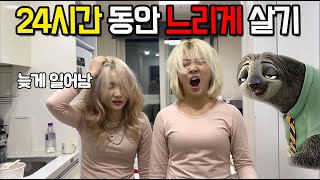 24시간 동안 0.5배속으로 느리게 살아보기 ㅋㅋㅋㅋㅋ 빨리 감기 없이 볼 수 있는 사람?