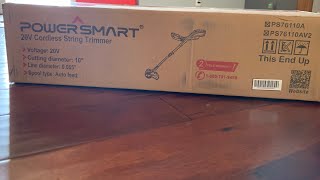 Unboxing : PowerSmart 20V 10-inch Cordless String Trimmer, 2 Ah Battery and Charger Included