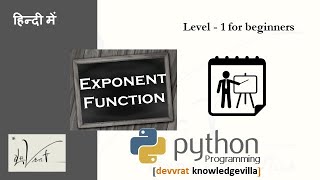 1.5.3 Exponent Function in python programming Hindi I Python Programming for beginners