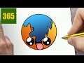 HOW TO DRAW A FIREFOX LOGO CUTE, Easy step by step drawing lessons for kids