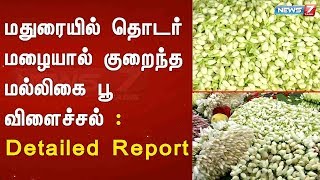 மதுரையில் தொடர் மழையால் குறைந்த மல்லிகை பூ விளைச்சல் : Detailed Report