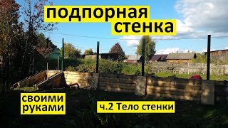 Подпорная стенка из бетона своими руками недорого на участке в зоне затопления. (ч2) Тело стенки.