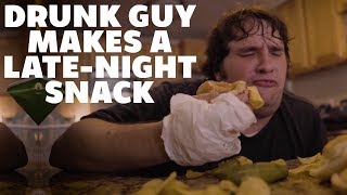 Drunk Guy Makes A Late-Night Snack