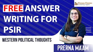 Free Answer Writing For PSIR || Western Political Thought || UPSC