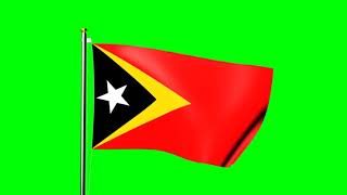 East Timor flag waving over green screen - royalty free footage