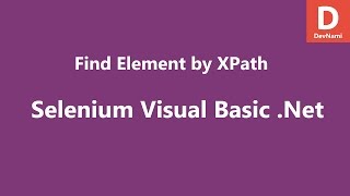 Selenium Visual Basic .Net Find Element by XPath